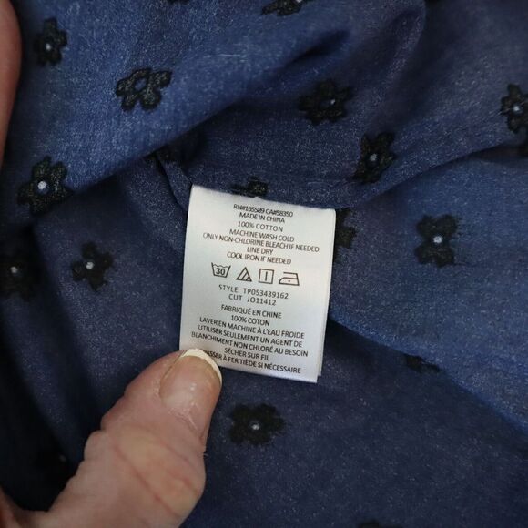 Joie TP053439162 Women's Sz XS Blue Multi Alain Floral Semi-Sheer L/S Shirt - Picture 10 of 12